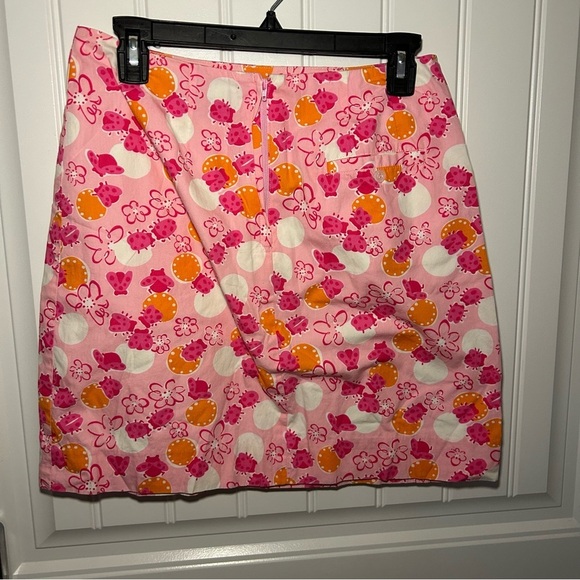 Lilly Pulitzer Pink Ladybug Print 100% Cotton Mini Skirt Size 6 - Picture 3 of 7